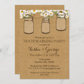 Burlap Daisies Mason Jars Invitation de chauffage (Devant / Derrière)