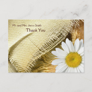 Burlap Daisy flat bedankt je kaart met envelop