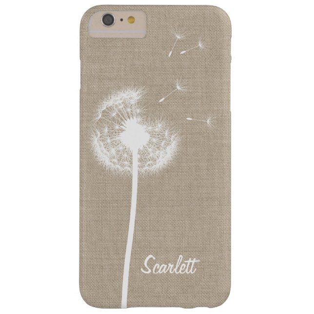 Burlap Dandelion Monogrammed iPhone 6/6 Plus Coque (Dos)