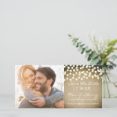 Burlap de Rustic Lights Enregistrer le Carte photo (Debout devant)