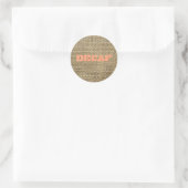 Burlap Decaf Koffie Ronde Sticker (Tas)