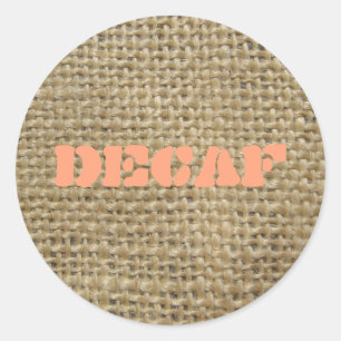 Burlap Decaf Koffie Ronde Sticker