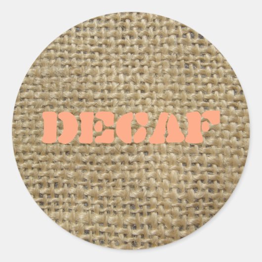Burlap Decaf Koffie Ronde Sticker (Voorkant)