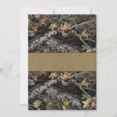 Burlap + Deer Hunting Camo Wedding Invitations Kaart (Achterkant)