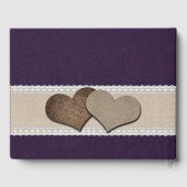 Burlap Dentelle violette tournesol Mariage livre d (Verso)