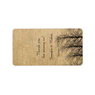 Burlap en Birch Posh Bruiloft Lip Balm Label