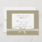 Burlap en boog rustieke bruiloft RSVP (Voorkant)