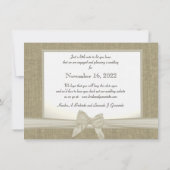 Burlap en Bow Rustic Country Save the Date (Achterkant)