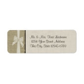 Burlap en Bow rustiek Land Etiket (Voorkant)