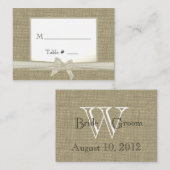 Burlap en Bow Seating Kaarten Plaatskaartje (Voorkant / Achterkant)