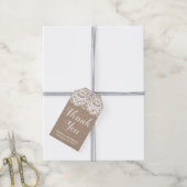 Burlap en kant bruiloft gunst cadeau Labels, rusti Cadeaulabel (Met Touw)