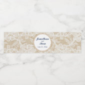 Burlap en kant Gepersonaliseerde bruiloft Waterfles Etiket (Enkel label)