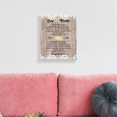 Burlap en kant Huwelijksgeloften Canvas Afdruk (Insitu (Woonkamer))