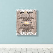 Burlap en kant Huwelijksgeloften Canvas Afdruk (Insitu (Houten vloer))
