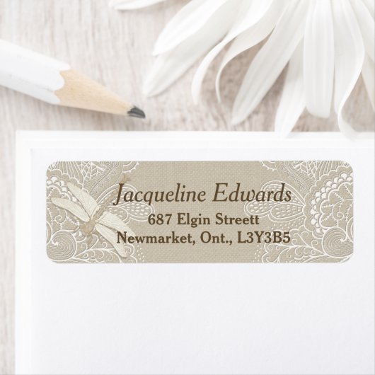 Burlap en Kant Rustiek Etiket (Insitu)