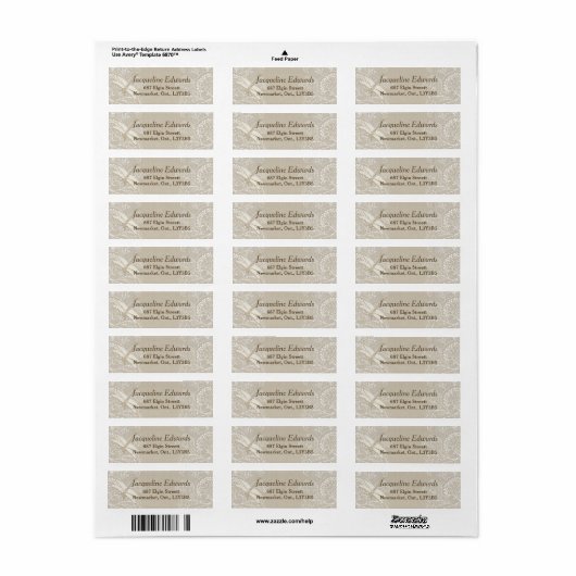 Burlap en Kant Rustiek Etiket (Full Sheet)