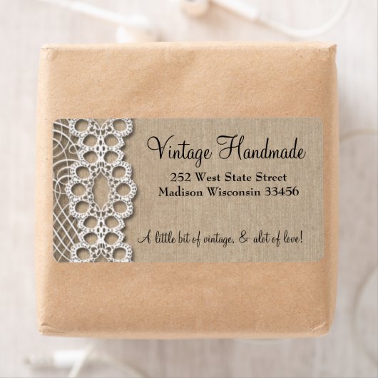 Burlap en Kant Rustieke Adresetiketten Etiket (Insitu)