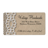 Burlap en Kant Rustieke Adresetiketten Etiket (Voorkant)