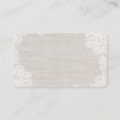 Burlap en Kant Tafel Plaats Kaart Plaatskaartje (Achterkant)