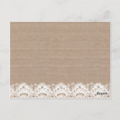 Burlap en Kant Trouwwensen Kaarten, Rustiek Briefkaart (Achterkant)
