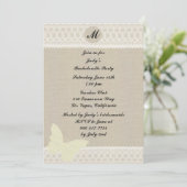 Burlap- en Lace-monogram Bachelorette-partij Kaart (Staand voorkant)