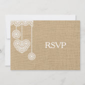 Burlap en Lace RSVP Kaart (Voorkant)