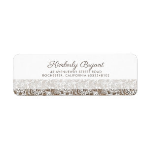 Burlap en Lace Rustic Wedding Etiket