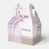 Burlap en Paarse Mason Jar Wedding Favor Box Bedankdoosjes (Achterkant)