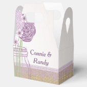 Burlap en Paarse Mason Jar Wedding Favor Box Bedankdoosjes (Geopend)