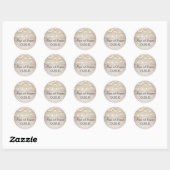 Burlap en String Lights Rustiek Ronde Sticker (Vel)