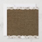 Burlap en White Lace bruiloft Kaart (Achterkant)