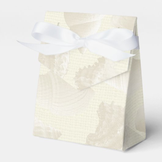 Burlap en Zee Shell Beach Wedding Favor Tentbox Bedankdoosjes (Voorkant Zijde)