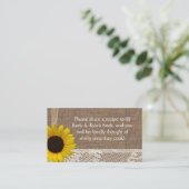 Burlap en zonnebloempitten informatiekaartje (Staand voorkant)