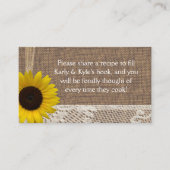 Burlap en zonnebloempitten informatiekaartje (Voorkant)