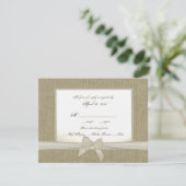 Burlap et Bow Mariage rustique RSVP (Debout devant)