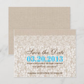 Burlap et dentelle | Save the date (Devant / Derrière)