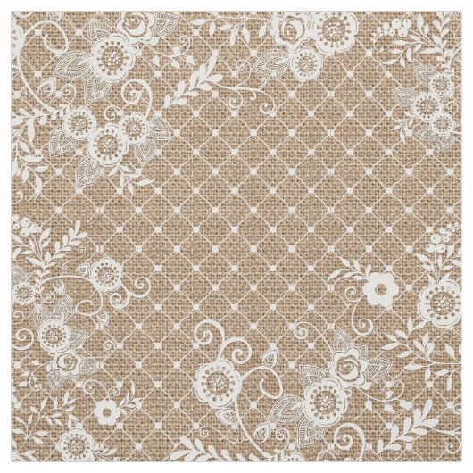 Burlap et dentelle Shabby Tissu chic (Échantillon)