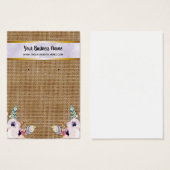 Burlap Flowers Boho Porte-Cartes (Devant & derrière)