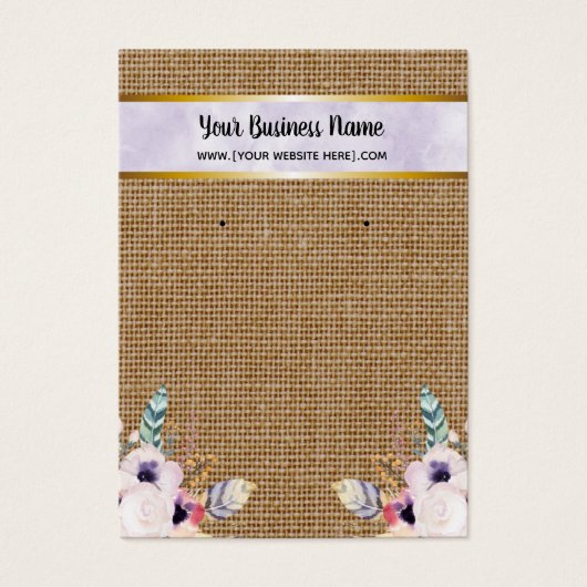 Burlap Flowers Boho Porte-Cartes (Devant)