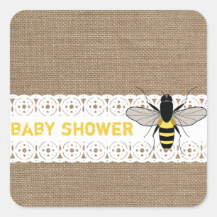 Burlap geïnspireerd Honey Bee Baby Sticker