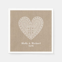 Burlap Geïnspireerd Kant Hart Trouwservetten