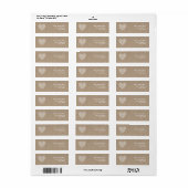 Burlap geïnspireerd rustiek wit hart label (Full Sheet)