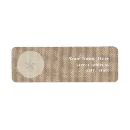 Burlap geïnspireerd zand dollar Adresetiketten Etiket (Voorkant)