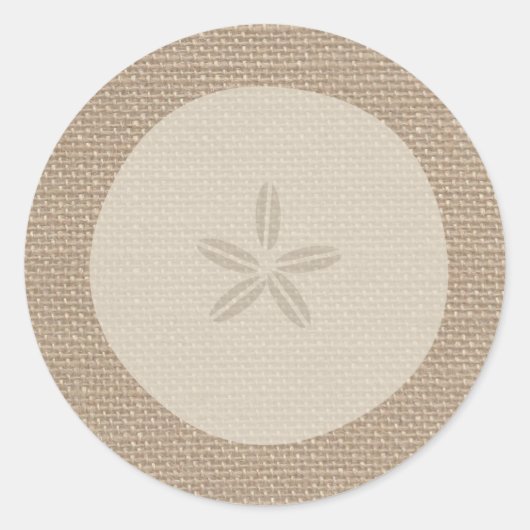 Burlap geïnspireerd zand dollar Sticker (Voorkant)