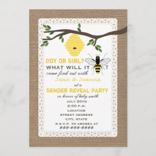 Burlap geïnspireerde bijen die als seksegerelateer kaart