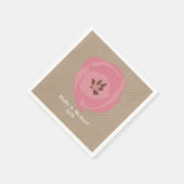 Burlap geïnspireerde roze tulp bruiloft servetten (Hoek)