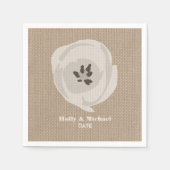 Burlap geïnspireerde witte tulp bruiloft servetten (Voorkant)