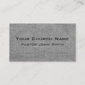 Burlap Grunge Grey Church Pastor Visitekaartje (Voorkant)