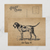Burlap  Hallo Bird Dog Hunting Briefkaart (Voorkant / Achterkant)