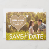 Burlap Heart | Rustic Save the Date Notice (Voorkant)